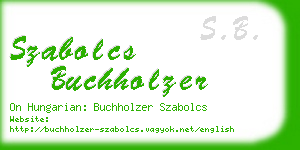 szabolcs buchholzer business card